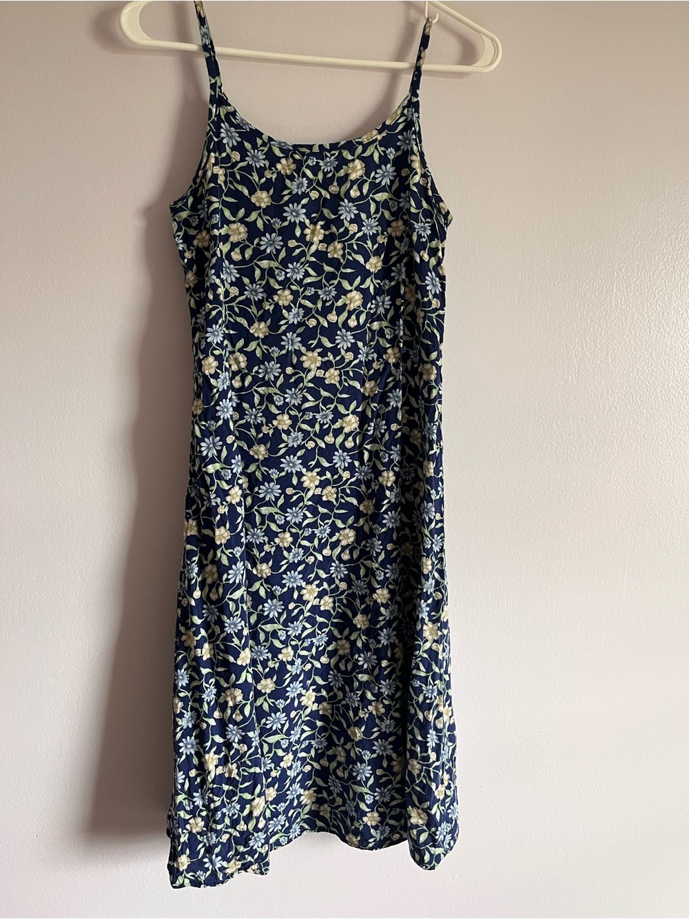 Vintage All that Jazz Navy Floral Slip Midi Dress